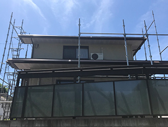 足場仮設と養生
